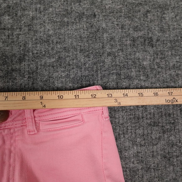 Maeve The Ettie Jeans Womens 26P Pink High Rise Crop Wide Leg Denim Raw Hem‎ - Picture 11 of 14